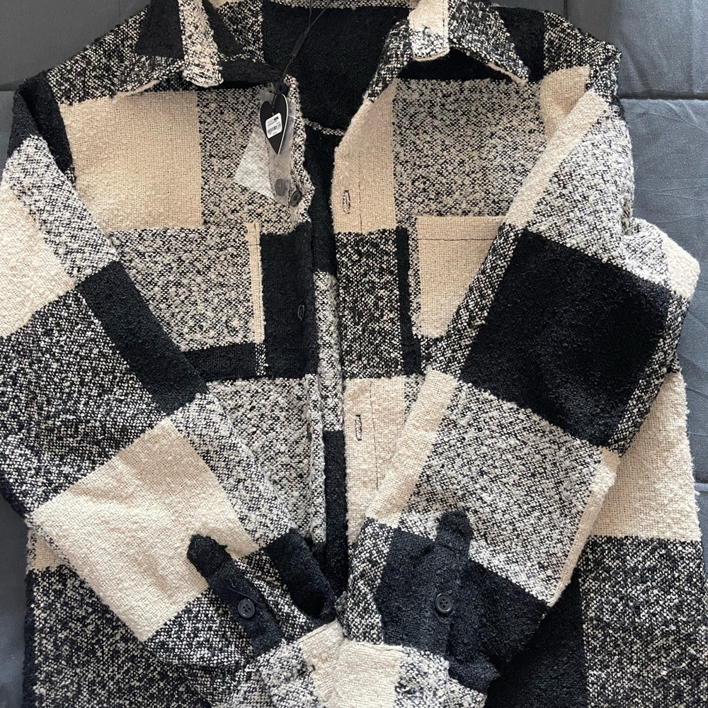 Black and White Plaid Jacket